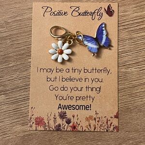 Blue Butterfly and Daisy Charm